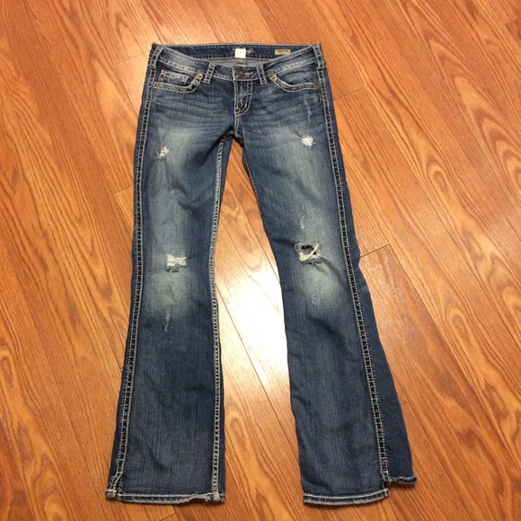 Silver Jeans Denim - Silver Twisted ThickStitch Bootcut Destroyed 27